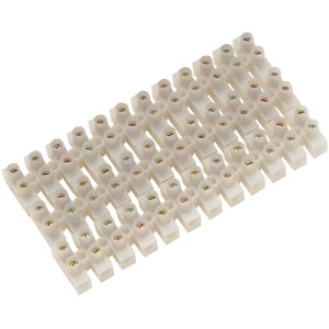 Morsetti a cappuccio CMI bianchi, 12 poli, per collegare cavi fino a 2,5 mm Ø, 2 pezzi.