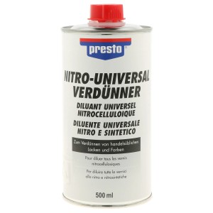 Presto Nitro- und Kunstharzverdünner, 500 ml Dose mit rotem Deckel.