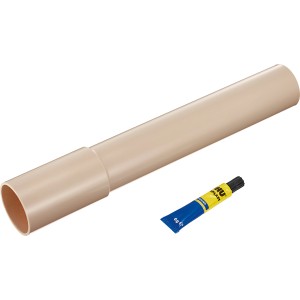 Tuyau de raccordement beige OBI (300 mm) pour réservoir avec colle, pour relier WC et réservoir.