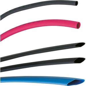 Set di tubi termoretraibili da 15 pezzi in nero, rosso e blu per isolamento e protezione dei cavi.