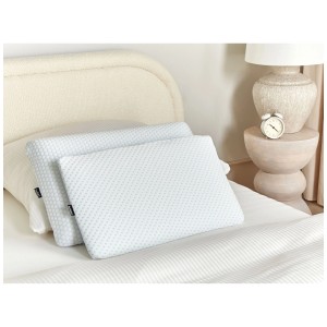 Oreiller Muir Memory Foam Gel, bas, 55x35 cm, adapté aux personnes dormant sur le ventre.