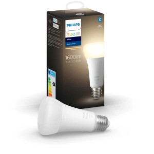 Ampoule LED Philips Hue White E27, 100W, avec Bluetooth, lumière blanche chaude, rendement lumineux élevé, contrôle intelligent.