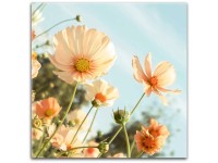 Glasbild Flowers Yellow I 20 x 20 cm