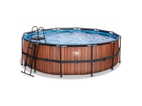 Exit Piscine Wood Marron Ø 450 cm / H 122 cm avec pompe de filtration à sable