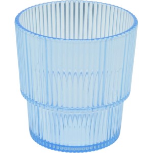 Gobelet bleu en polystyrène, 325 ml, avec motif rayé. Vaisselle pour fêtes et usage quotidien.