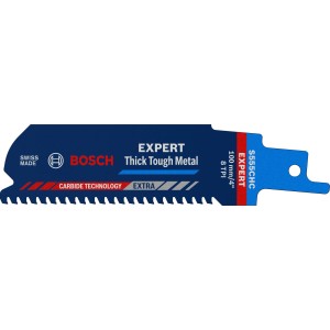 Lame de scie sabre Bosch Expert S555 CHC pour métal épais, compatible avec toutes les scies à queue S.