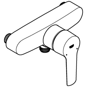 Miscelatore monocomando per doccia Grohe Start, nero opaco, per montaggio a parete.