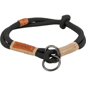 Collare per cani Trixie Be Nordic, nero e sabbia, 40 cm. Collare a corda con stop regolabile.