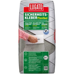 Lugato Sicherheitskleber Flexibel 20 kg Sack. Flexibler Fliesenkleber für Wand und Boden.