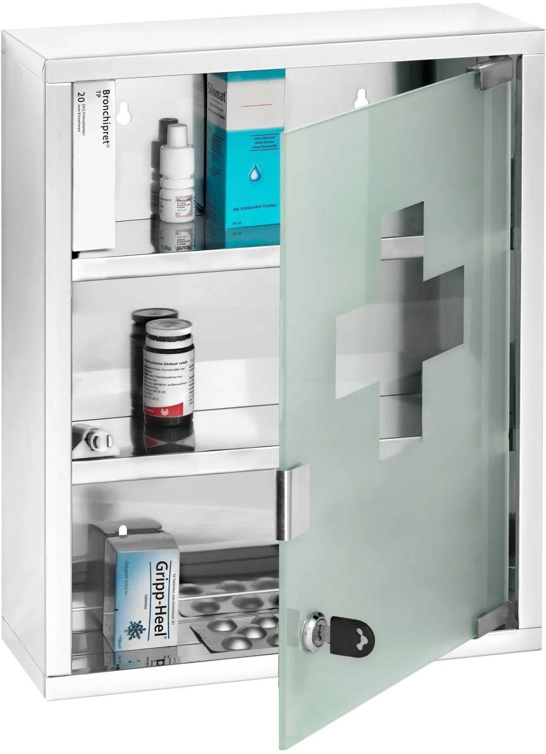 Armadietto Porta Medicinali Da Incasso O Da Parete In Alluminio 66x46 Cm – Specchio Per Bagno Moderno, Antiruggine - 3