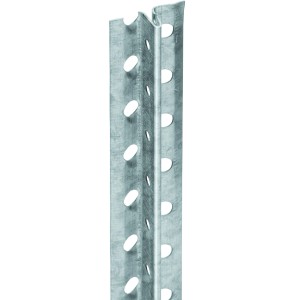 Profilo per intonaco rapido, 10 mm x 2500 mm, in metallo forato per superfici piane.
