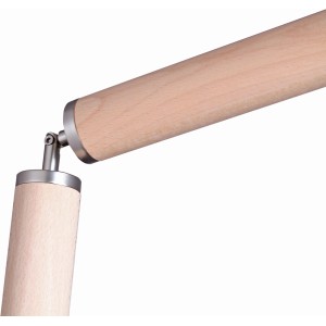 Joint en aluminium pour main courante en bois (Ø 4 cm) pour une connexion d'angle progressive.