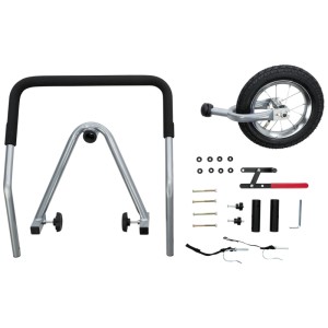 Kit di conversione Trixie Jogger per rimorchio bici L, nero-rosso, con ruota e accessori.