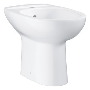 Bidet a terra Grohe Bau Keramik, bianco alpino, con foro rubinetto e troppopieno.