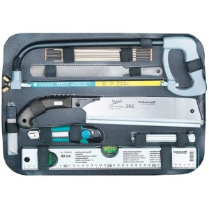 Technocraft Valigetta attrezzi Pro Chrome Wood con utensili e avvitatore a batteria.