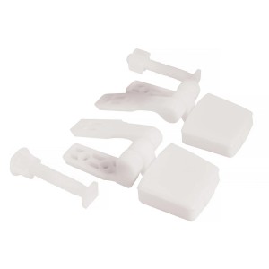 Cerniere MSV in plastica bianca per sedile WC, per una facile installazione.