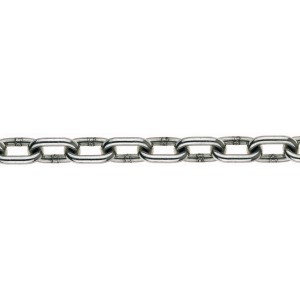 Rostfreie Rundstahlkette, Ø 4 mm, V4A Stahl, Schweißkette nach DIN 766, belastbar bis 110 kg.