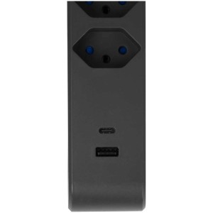Multiprise Steffen IQ Pro, anthracite, avec 3x T13, ports USB-A et USB-C.