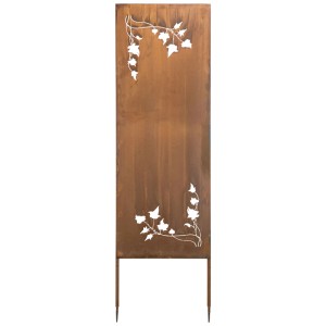 Paravent Nouvel Hedera couleur rouille avec motif de lierre, écran d'intimité enfichable pour jardin et terrasse.