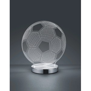 Reality LED lampada da tavolo Ball, 22cm, cromo. Lampada decorativa a forma di pallone da calcio.