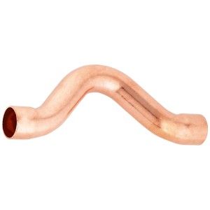 Curva a gomito in rame Ø 15mm, raccordo a saldare per connessioni tubi.