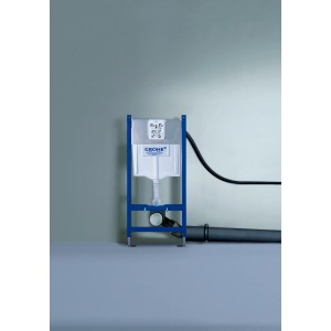 Grohe QuickFix telaio WC, altezza 1,13 m, con telaio blu e cassetta.