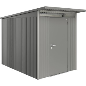 Abri de jardin Biohort AvantGarde A3, gris quartz métallisé, avec porte standard. Abri de jardin en métal.