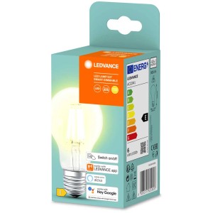 Lampadina Ledvance Smart+ Bluetooth LED Filament E27, 6W, 806lm nella confezione.
