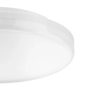 Plafoniera LED bianca Eglo Expert Castagneto, Ø 26 cm, adatta per ambienti umidi.