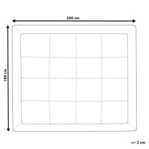 Schéma : Surmatelas Beliani Mulhacen blanc en coton Japara, 180x200 cm.