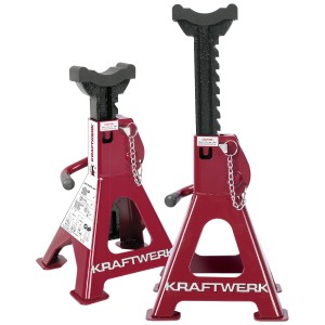 Chandelles Kraftwerk 3979, rouge et noir, hauteur réglable pour un support de véhicule sécurisé.