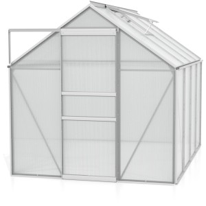 Serra in alluminio Vitavia Venus 5000, 5 m², con porta aperta.