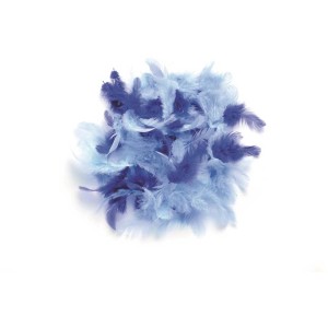 Plumes douces bleu mix, 30 pièces. Accessoires d'art pour travaux manuels et décorations.