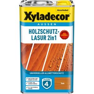 Barattolo di impregnante per legno Xyladecor 2in1 Teak opaco, impregnante per esterni, 2,5 l.