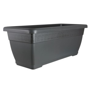 Fioriera antracite Geli Plato, ca. 100 cm, con motivo.