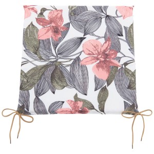 Cuscino per sedia Doppler D.5310 a fantasia, multicolore, 44x44 cm con lacci per sedie da giardino.