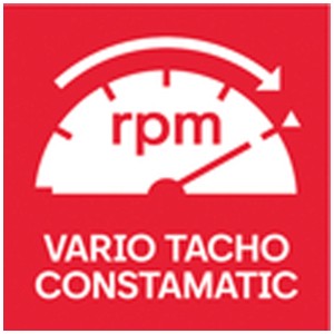Metabo Vario Tacho Constamatic Symbol: Drehzahlmesser für konstante Drehzahl des Akku-Rührwerks.