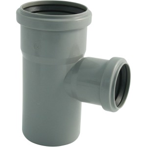 Dérivation simple Marley HT DN 50/40, 87° pour canalisations d'eaux usées, gris.