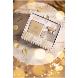 Coffret cadeau Ipuro Essentials Time to Glow avec bougie parfumée et parfum d'ambiance.