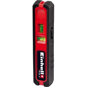 Livella laser Einhell TC-LL 1 in rosso/nero con livelle integrate.