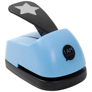 Stanzer Stern, Ø 38mm, blau/schwarz, zum Basteln und Dekorieren.