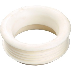 Raccord de tuyau de chasse d'eau blanc en caoutchouc, Ø 44 mm x Ø 55 mm, pour tuyaux de chasse d'eau WC.