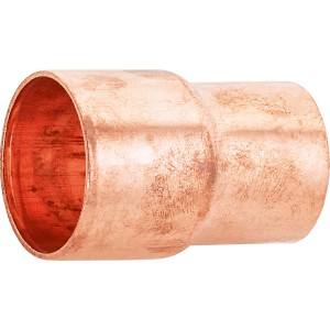 Raccordo a riduzione a saldare in rame, 22 mm x 28 mm, per tubi in rame.
