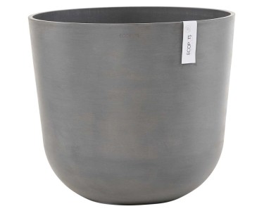CYLINDRO Vaso Per Fiori Rotondo In Plastica Resistente - Colore Beige Taupe, Altezza 45 Cm - 2