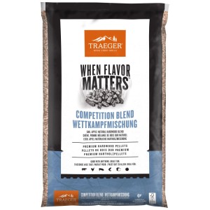 Traeger Competition Blend Pellet per barbecue 9 kg. Pellet di legno duro di quercia e mela per aroma affumicato.