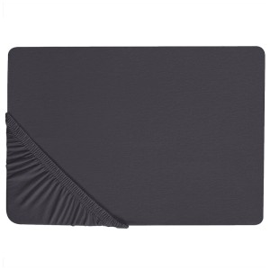 Lenzuolo con angoli nero Beliani Hofuf in cotone, 180x200 cm.