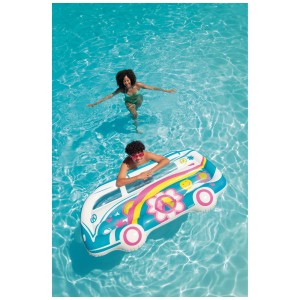 Materassino gonfiabile Intex Groovy Van con persone in piscina per divertimento e relax in acqua.
