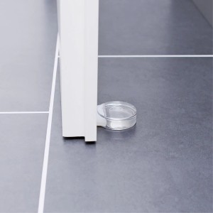 Fermaporta a pavimento trasparente Wagner Clear in plastica, autoadesivo, Ø 50 mm.