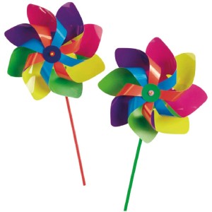 Colorato Happy People Mulino a vento, Ø 20 cm, per giardino e balcone.