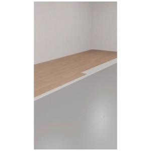 Verlegtes Laminat mit Selit Trittschalldämmung Basic Plus 1,6mm im Raum.